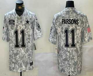 Men%27s Dallas Cowboys #11 Micah Parsons 2024 FUSE Arctic Camo Salute to Service Limited Stitched Jersey Dzhi->dallas cowboys->NFL Jersey